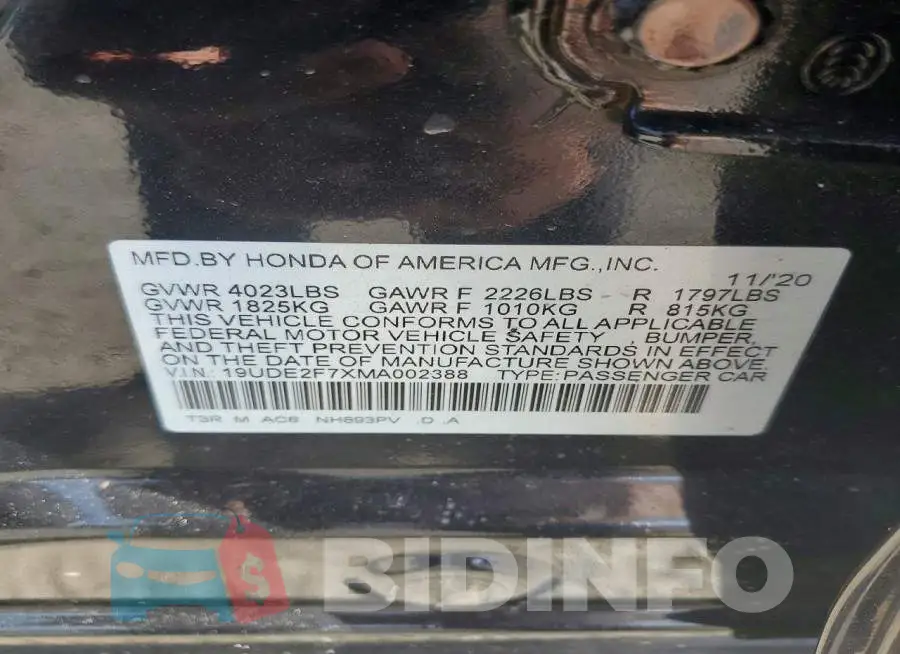 19UDE2F7XMA002388 Photo# 12