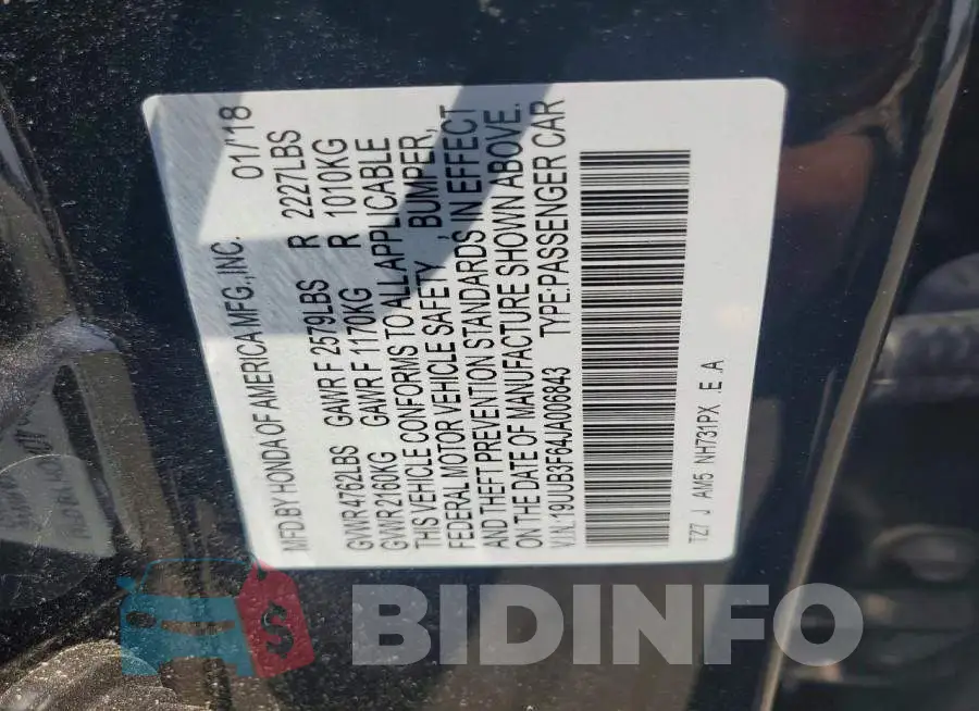 19UUB3F64JA006843 Photo# 12