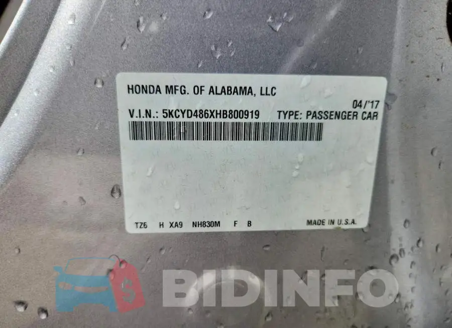 5KCYD486XHB800919 Photo# 14