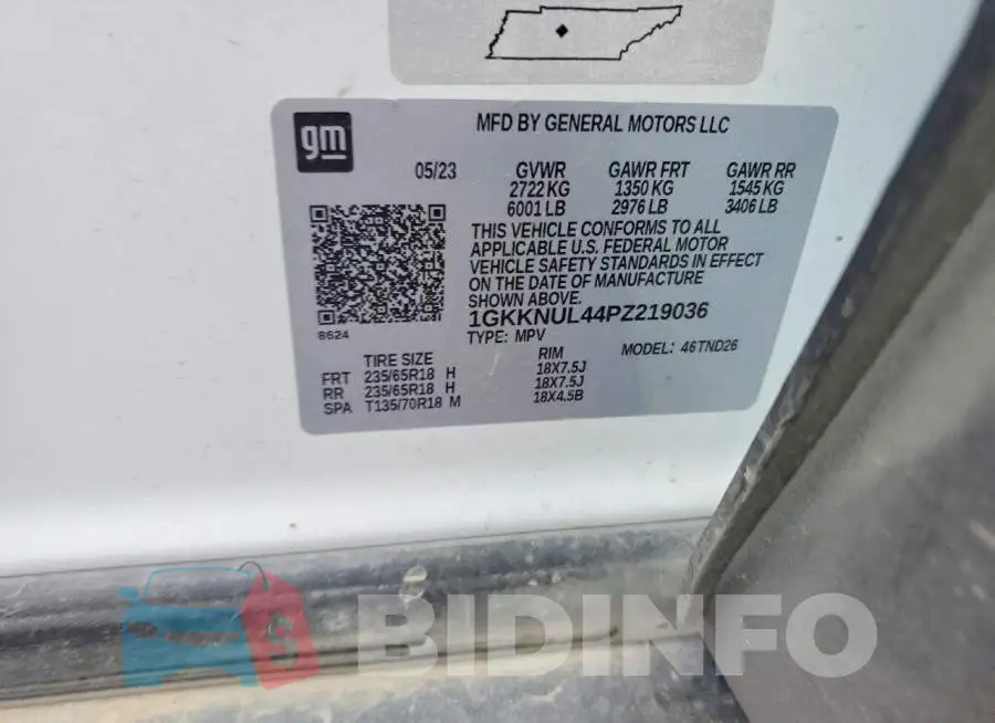 1GKKNUL44PZ219036 Photo# 13