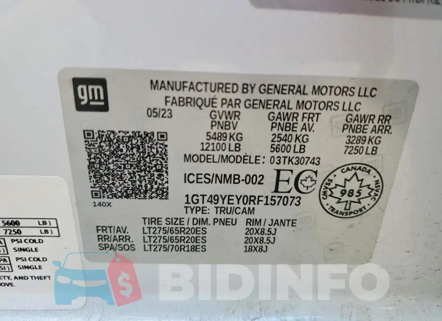 1GT49YEY0RF157073 Photo# 12