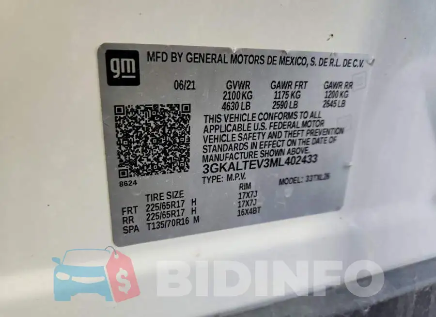 3GKALTEV3ML402433 Photo# 12