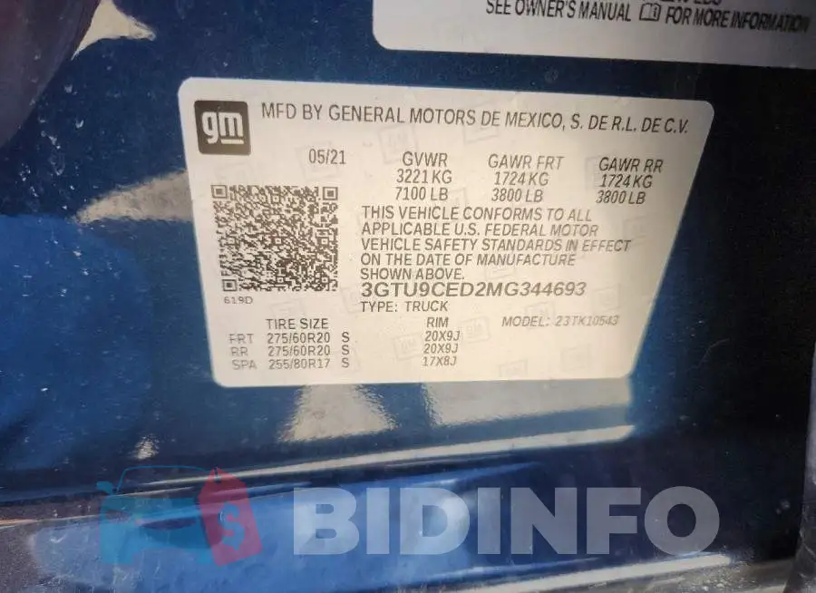 3GTU9CED2MG344693 Photo# 13