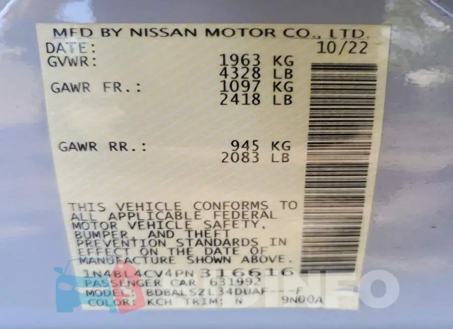 1N4BL4CV4PN316616 Photo# 12