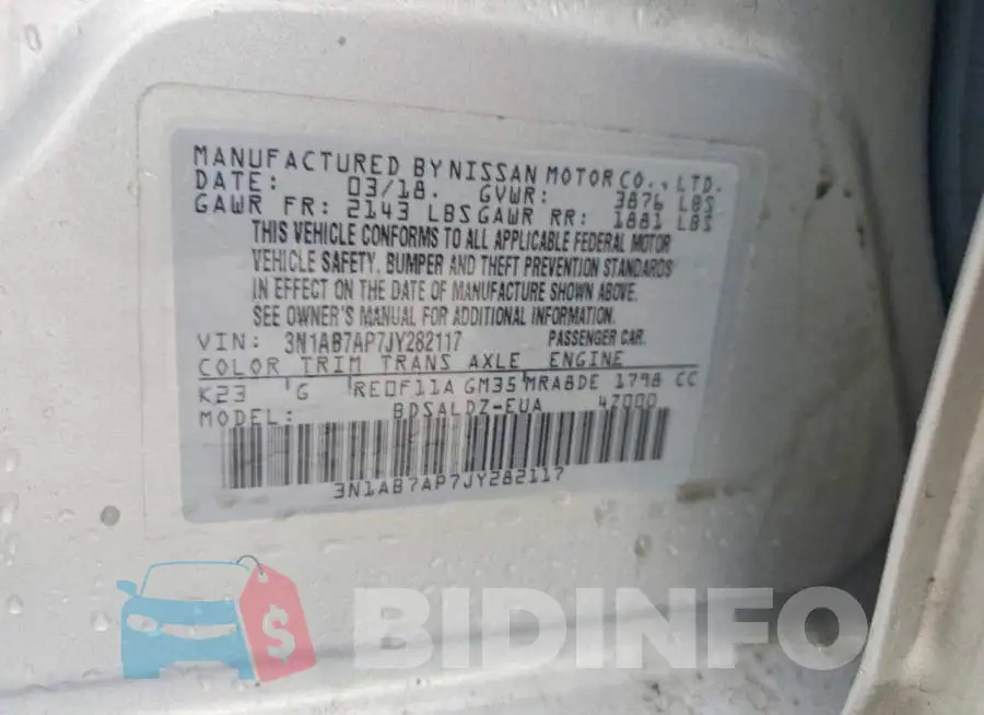 3N1AB7AP7JY282117 Photo# 12