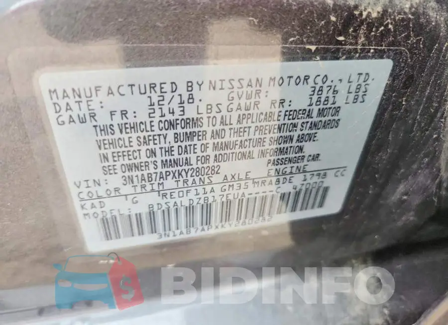 3N1AB7APXKY280282 Photo# 12