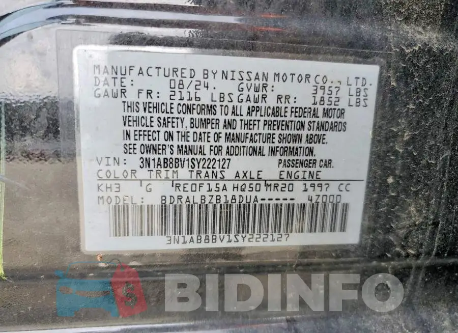 3N1AB8BV1SY222127 Photo# 13