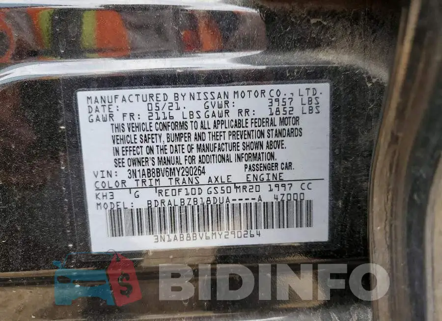 3N1AB8BV6MY290264 Photo# 12