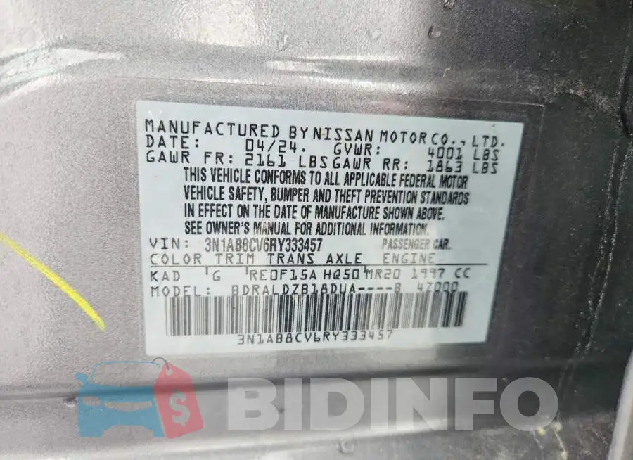 3N1AB8CV6RY333457 Photo# 12