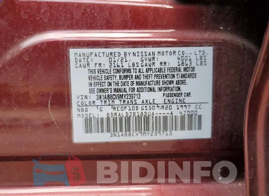 3N1AB8CV9MY239713 Photo# 12