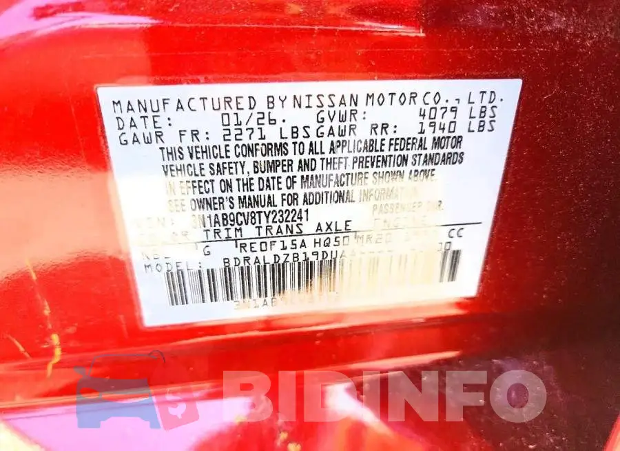 3N1AB9CV8TY232241 Photo# 12
