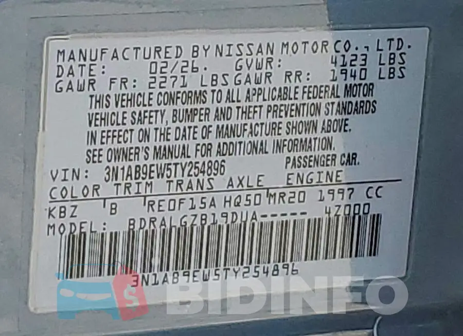 3N1AB9EW5TY254896 Photo# 12