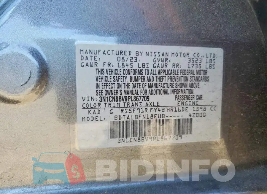 3N1CN8BV9PL867709 Photo# 12