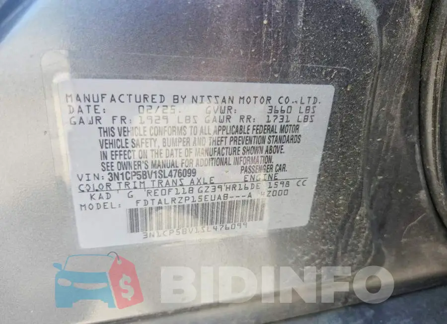 3N1CP5BV1SL476099 Photo# 13