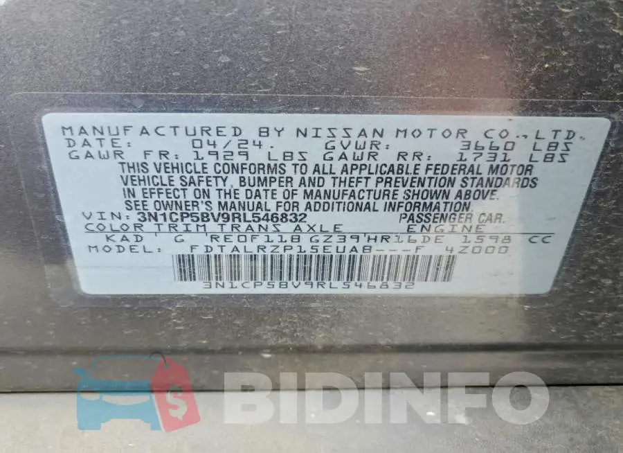 3N1CP5BV9RL546832 Photo# 12