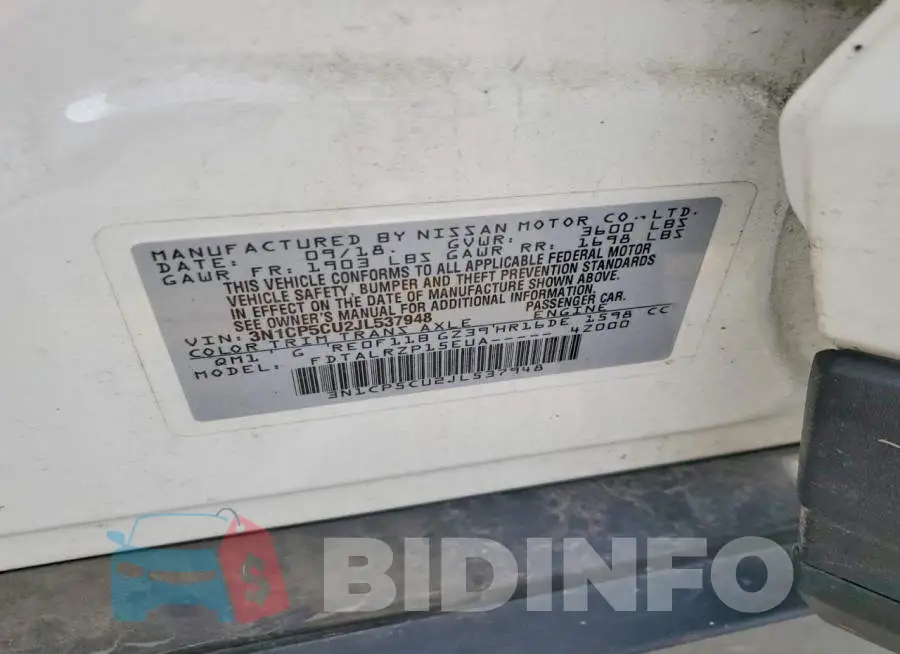 3N1CP5CU2JL537948 Photo# 13