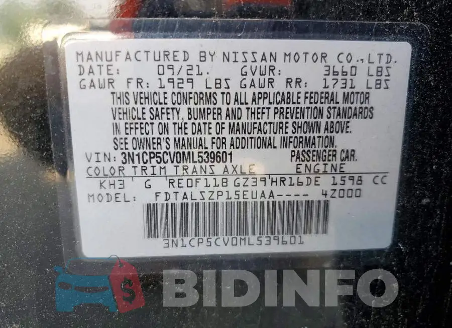 3N1CP5CV0ML539601 Photo# 12