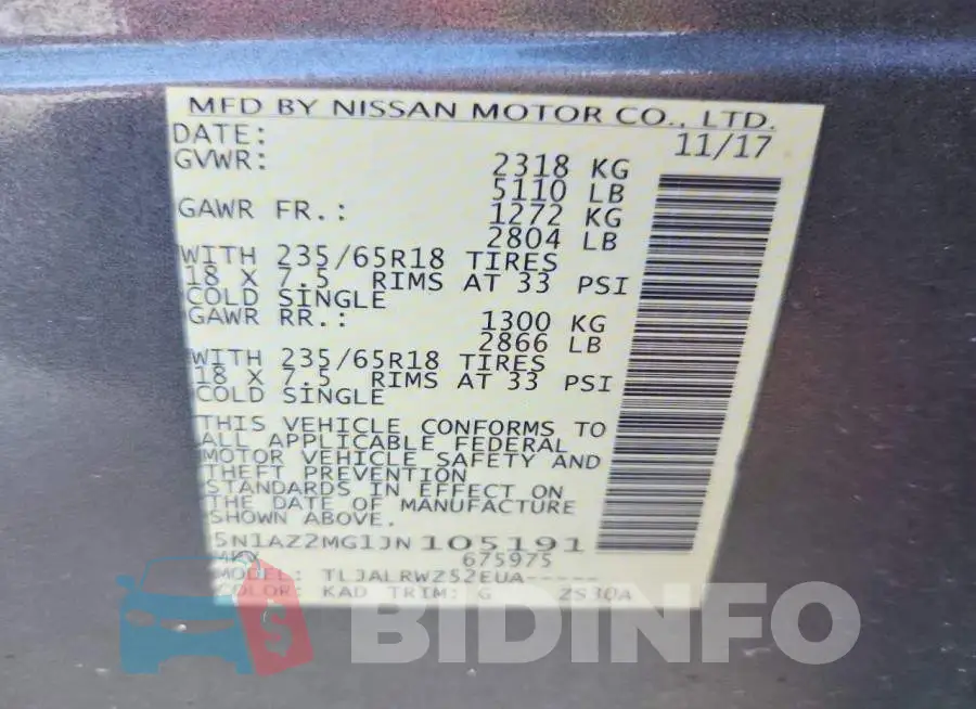 5N1AZ2MG1JN105191 Photo# 14