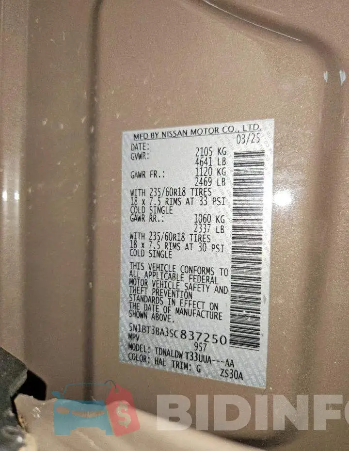 5N1BT3BA3SC837250 Photo# 13