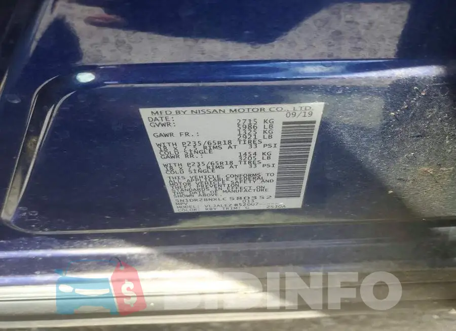 5N1DR2BNXLC580352 Photo# 13
