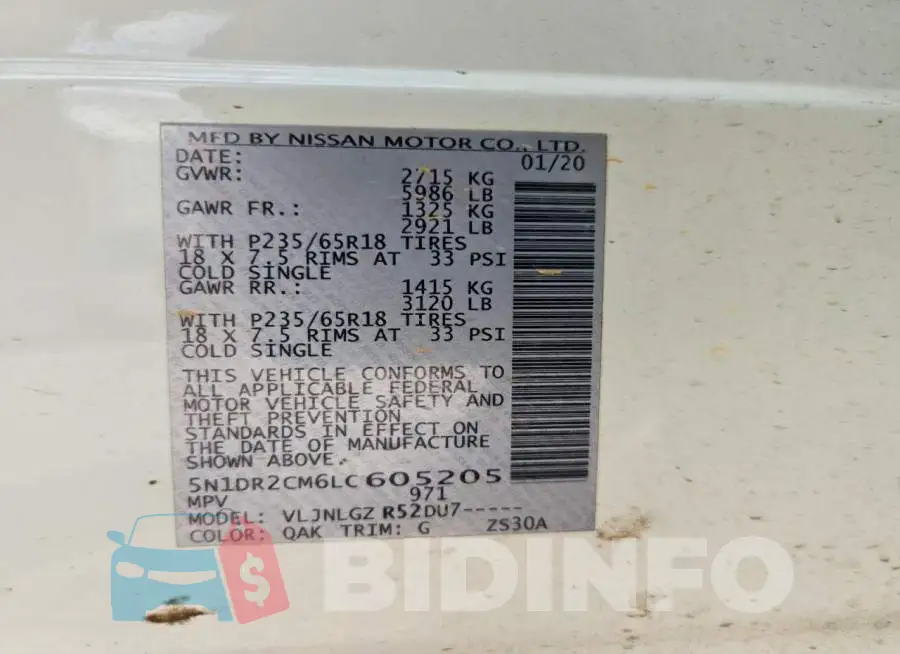5N1DR2CM6LC605205 Photo# 13