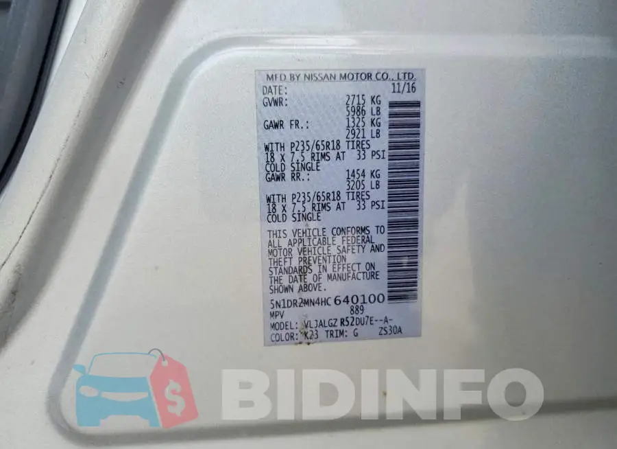 5N1DR2MN4HC640100 Photo# 13