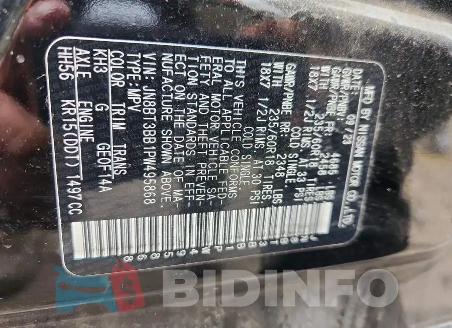 JN8BT3BB1PW495868 Photo# 13