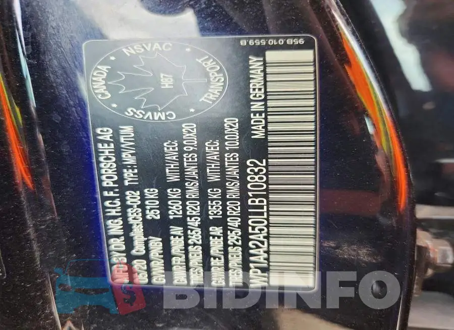 WP1AA2A50LLB10832 Photo# 12