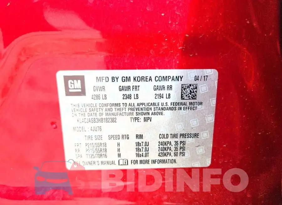 KL4CJASB3HB182382 Photo# 13