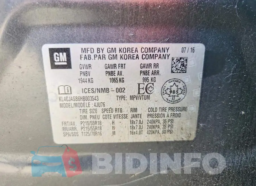 KL4CJASB6HB003543 Photo# 12