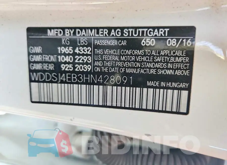 WDDSJ4EB3HN428091 Photo# 12
