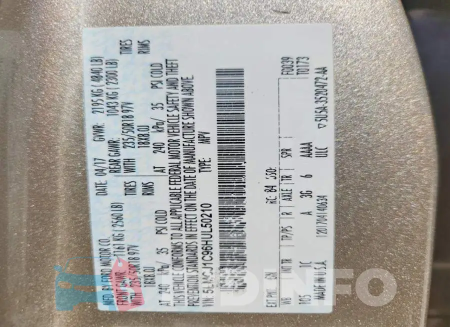 5LMCJ1C96HUL50210 Photo# 13