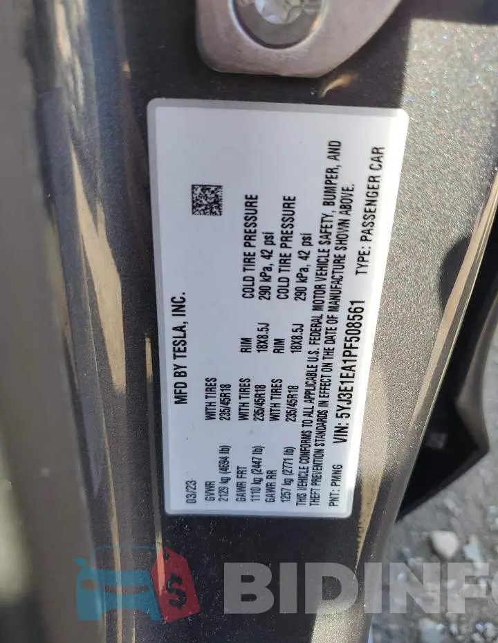 5YJ3E1EA1PF508561 Photo# 12