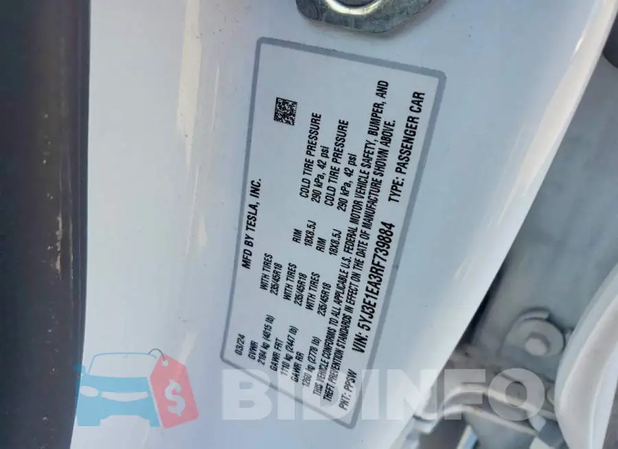 5YJ3E1EA3RF739884 Photo# 12