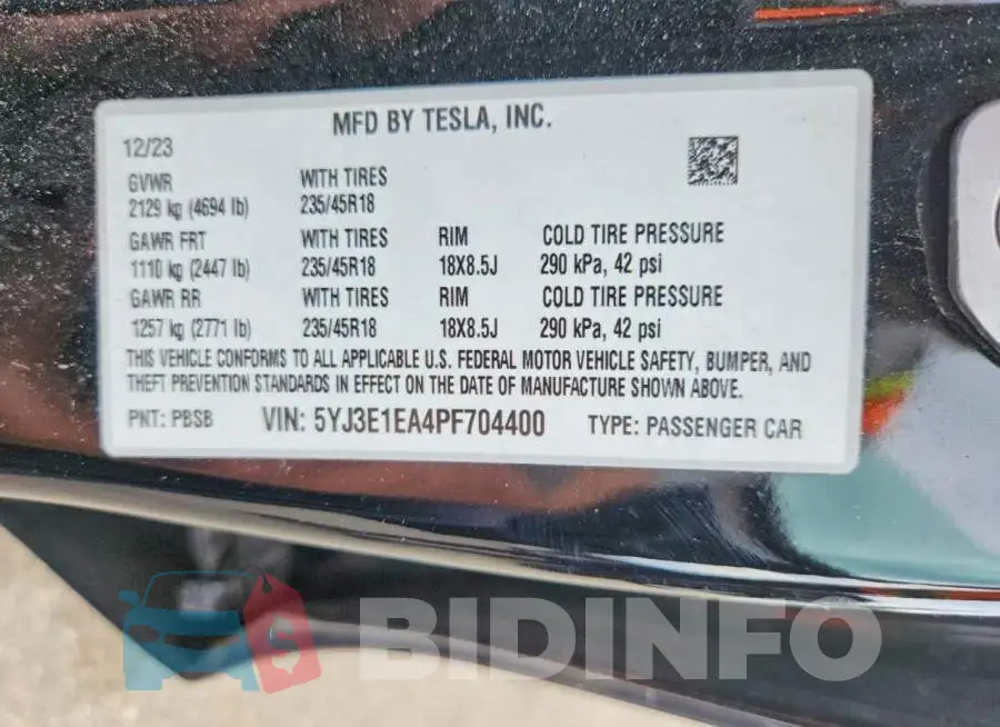 5YJ3E1EA4PF704400 Photo# 12