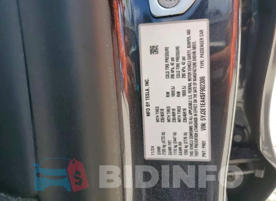 5YJ3E1EA4SF902306 Photo# 12