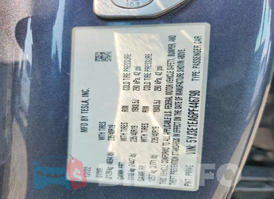 5YJ3E1EA6PF446798 Photo# 12