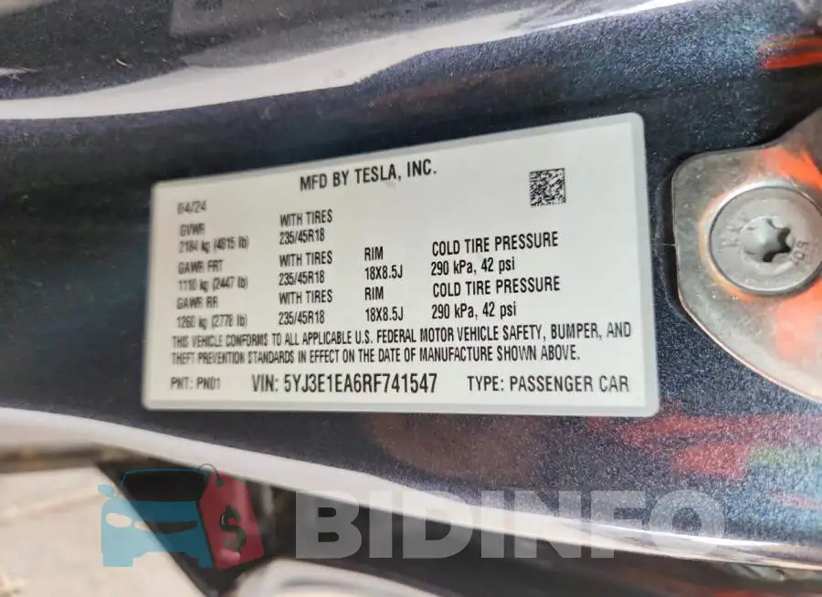 5YJ3E1EA6RF741547 Photo# 12