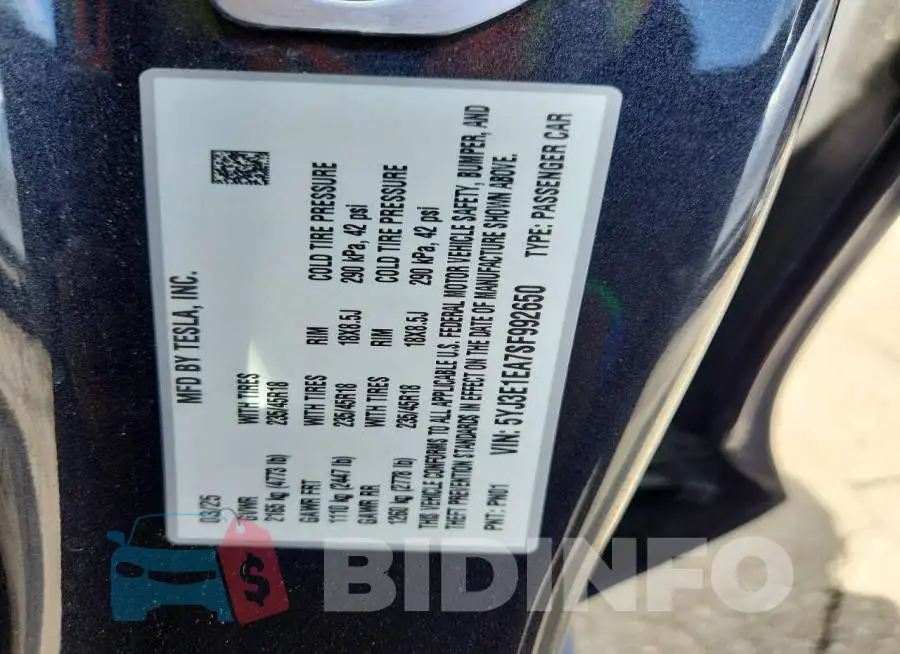 5YJ3E1EA7SF992650 Photo# 13
