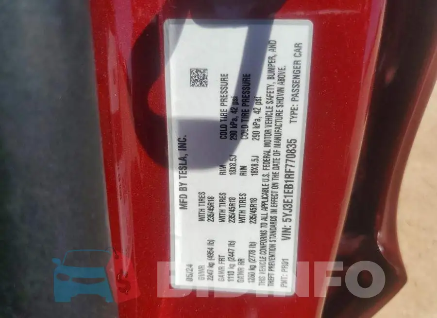 5YJ3E1EB1RF770835 Photo# 12