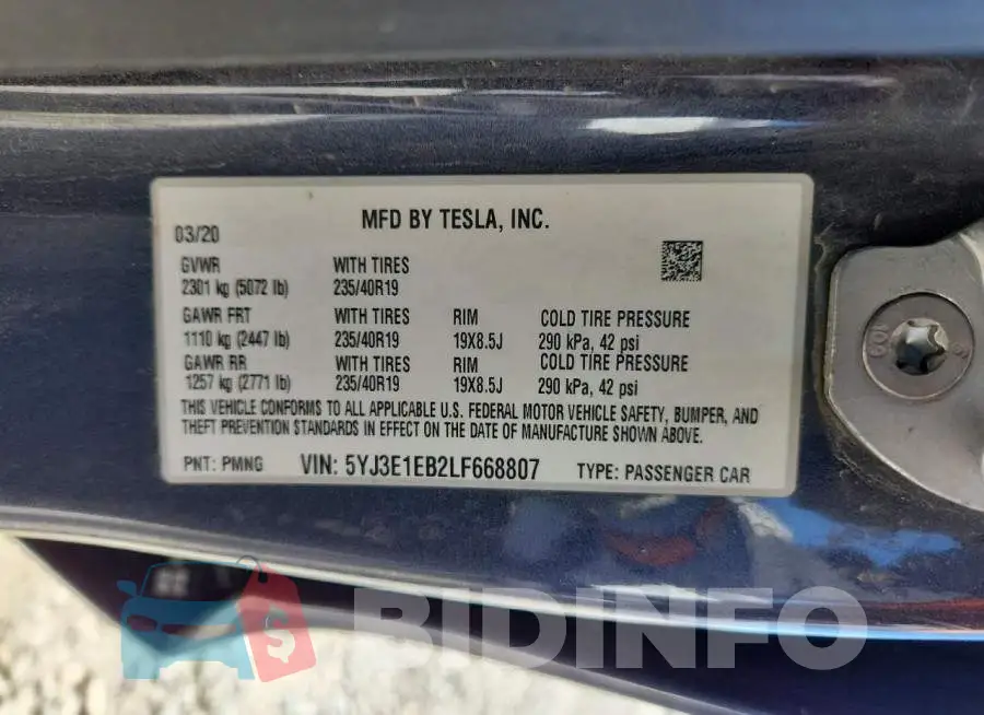 5YJ3E1EB2LF668807 Photo# 12