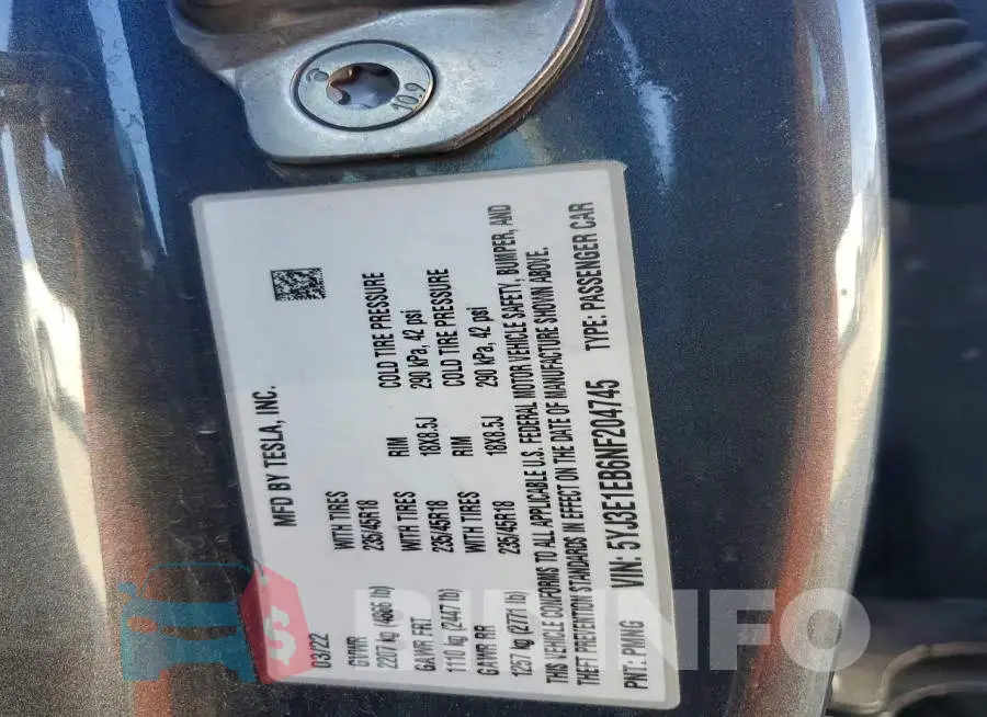 5YJ3E1EB6NF204745 Photo# 13