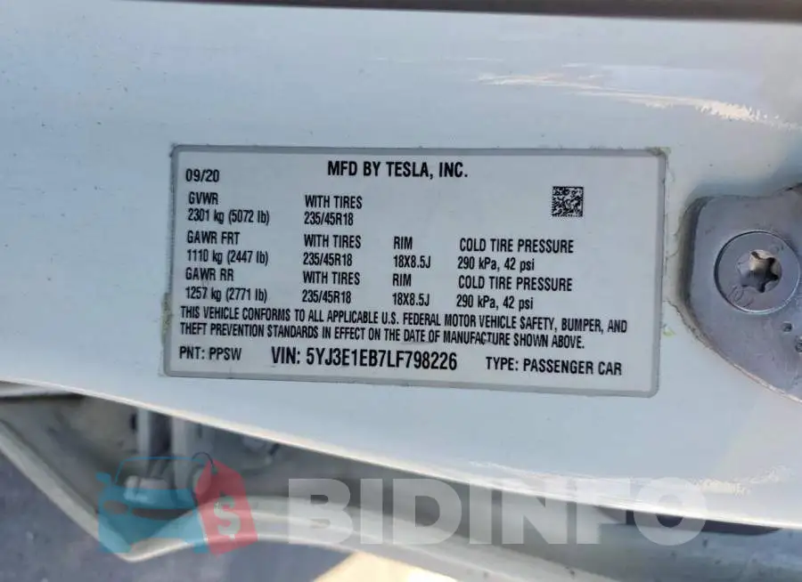 5YJ3E1EB7LF798226 Photo# 13