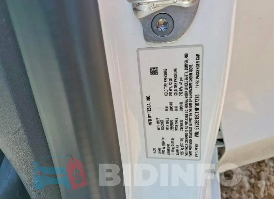5YJ3E1EC1NF107378 Photo# 12
