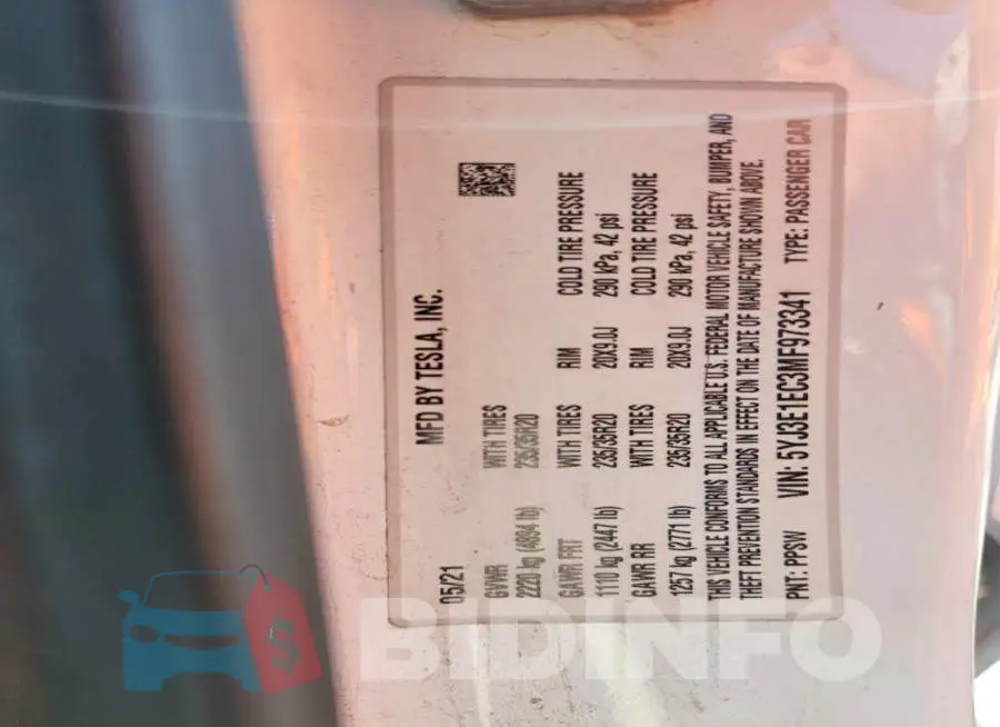 5YJ3E1EC3MF973341 Photo# 13