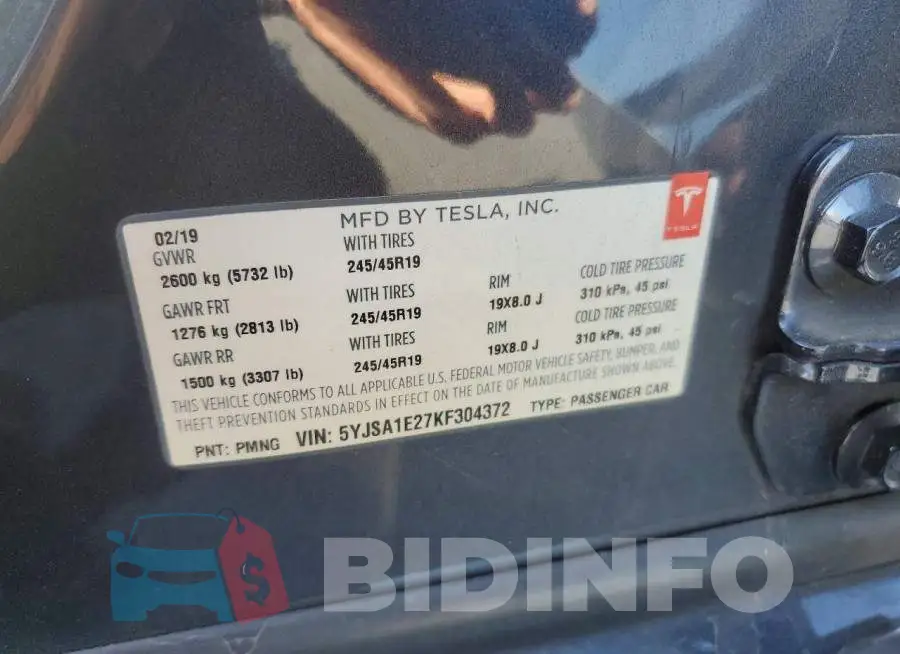 5YJSA1E27KF304372 Photo# 12