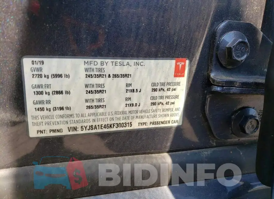 5YJSA1E46KF300315 Photo# 12