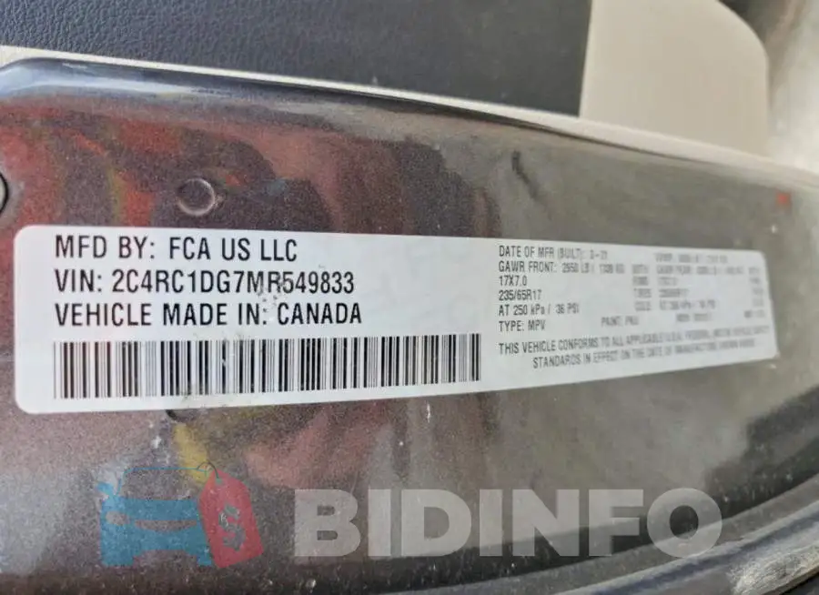 2C4RC1DG7MR549833 Photo# 13