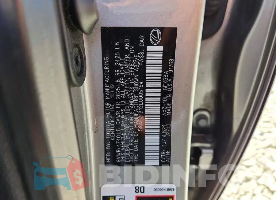 58AE21B12LU005164 Photo# 12