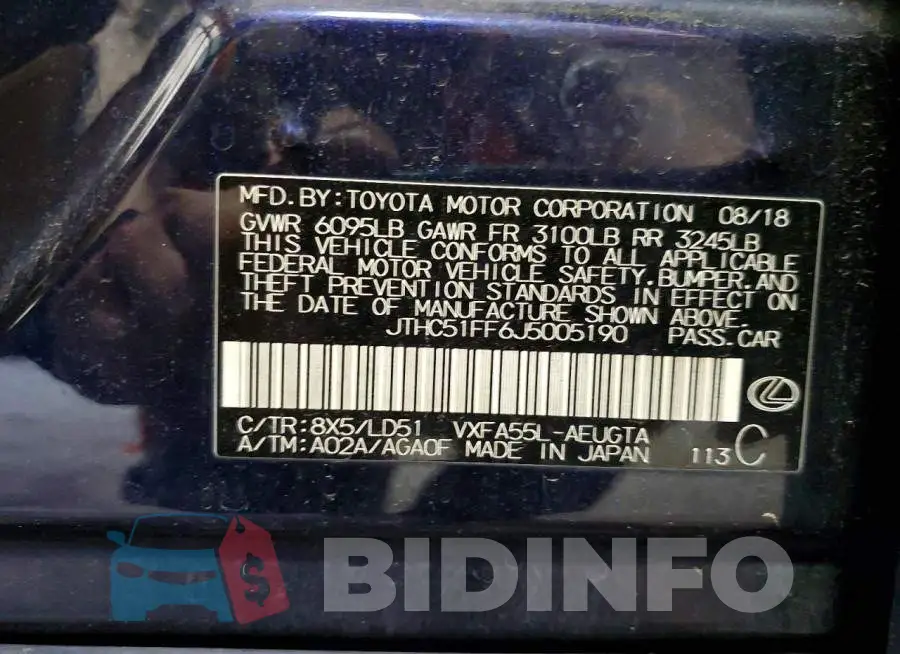 JTHC51FF6J5005190 Photo# 13